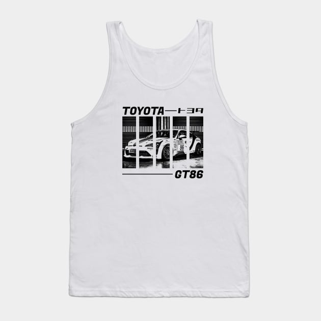 TOYOTA GT86 Black 'N White 3 Tank Top by Cero